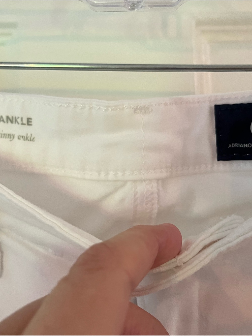 Ag Adriano Goldschmied White Abbey Mid-Rise Skinny Jeans - Sleek High-Rise Fit - Picture 3 of 4